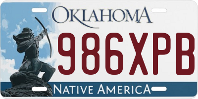 OK license plate 986XPB