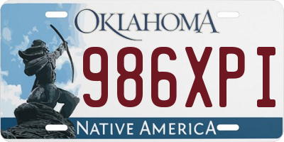OK license plate 986XPI