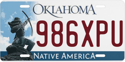 OK license plate 986XPU