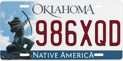 OK license plate 986XQD