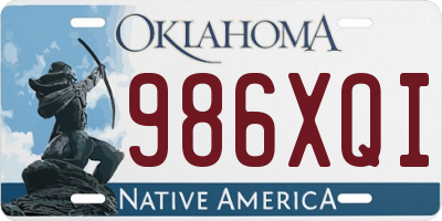 OK license plate 986XQI