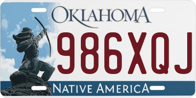 OK license plate 986XQJ