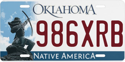 OK license plate 986XRB