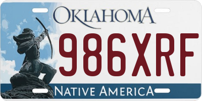 OK license plate 986XRF