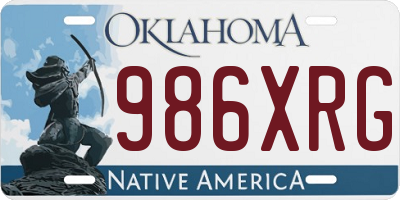OK license plate 986XRG