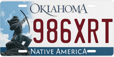OK license plate 986XRT