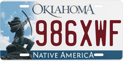 OK license plate 986XWF