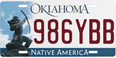 OK license plate 986YBB