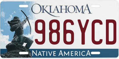 OK license plate 986YCD