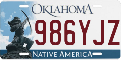 OK license plate 986YJZ