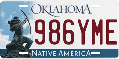 OK license plate 986YME