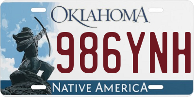 OK license plate 986YNH