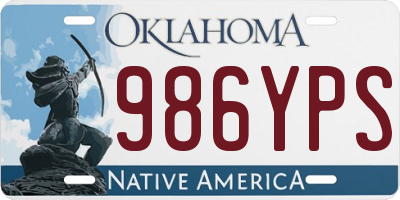 OK license plate 986YPS