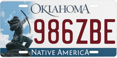 OK license plate 986ZBE