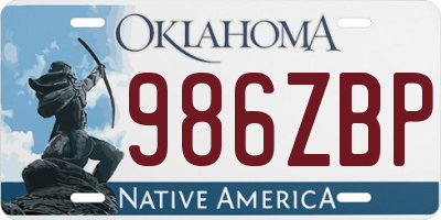 OK license plate 986ZBP