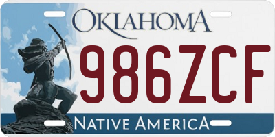 OK license plate 986ZCF