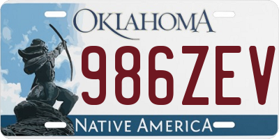 OK license plate 986ZEV