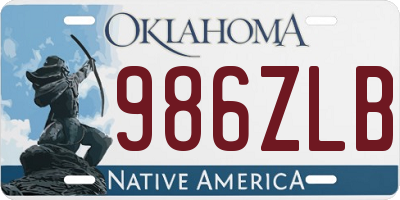 OK license plate 986ZLB