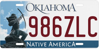OK license plate 986ZLC