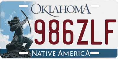 OK license plate 986ZLF