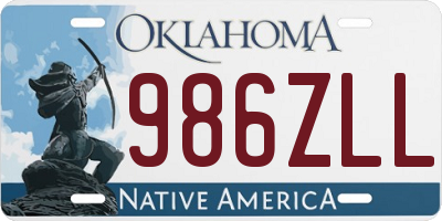 OK license plate 986ZLL