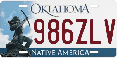 OK license plate 986ZLV
