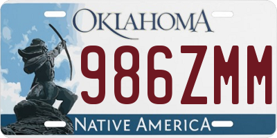 OK license plate 986ZMM