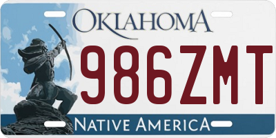 OK license plate 986ZMT