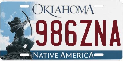 OK license plate 986ZNA