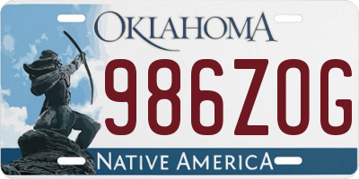 OK license plate 986ZOG