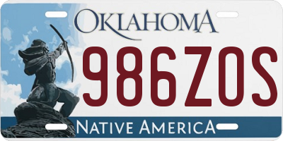 OK license plate 986ZOS