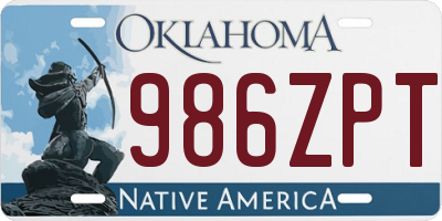 OK license plate 986ZPT