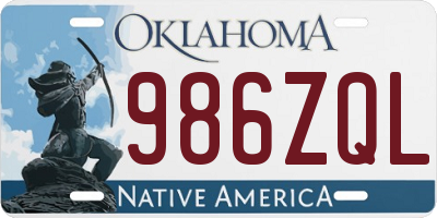 OK license plate 986ZQL