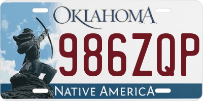 OK license plate 986ZQP
