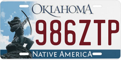 OK license plate 986ZTP