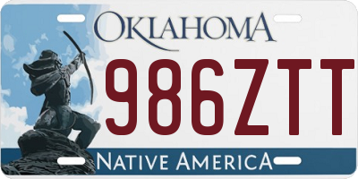 OK license plate 986ZTT