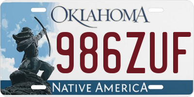 OK license plate 986ZUF