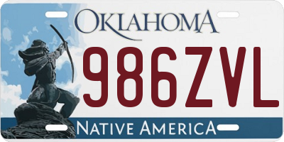 OK license plate 986ZVL