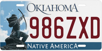 OK license plate 986ZXD