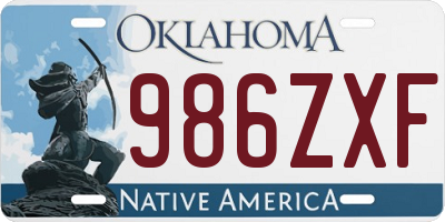 OK license plate 986ZXF