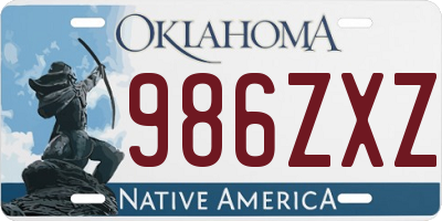 OK license plate 986ZXZ