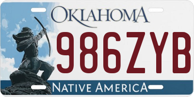 OK license plate 986ZYB