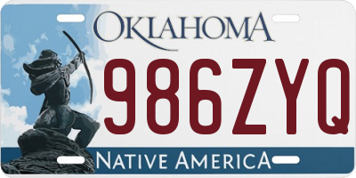 OK license plate 986ZYQ