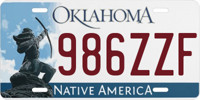 OK license plate 986ZZF