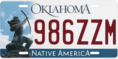 OK license plate 986ZZM
