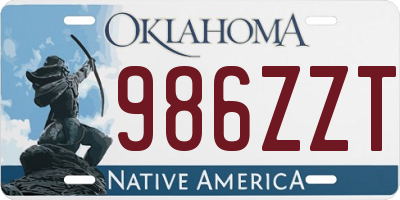 OK license plate 986ZZT