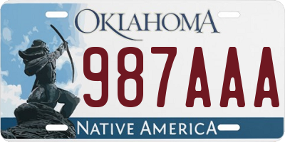 OK license plate 987AAA