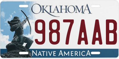 OK license plate 987AAB