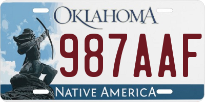 OK license plate 987AAF