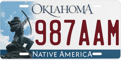 OK license plate 987AAM